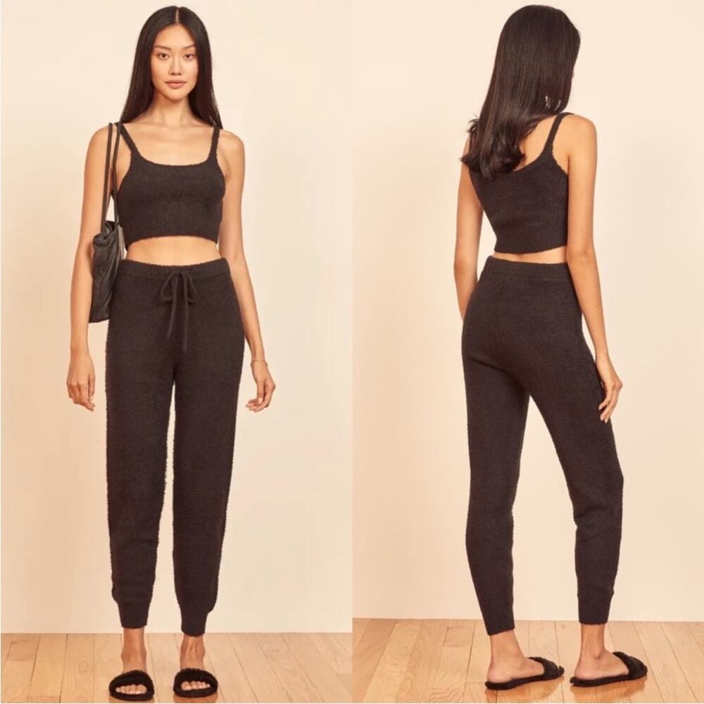 Reformation Black Monte Fuzzy Sweatpants Women’s Size S - Picture 2 of 7